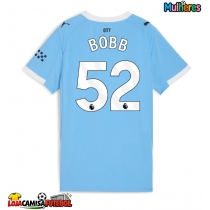 Camisa de Futebol Manchester City Oscar Bobb #52 Equipamento Principal Mulheres 2025-26 Manga Curta